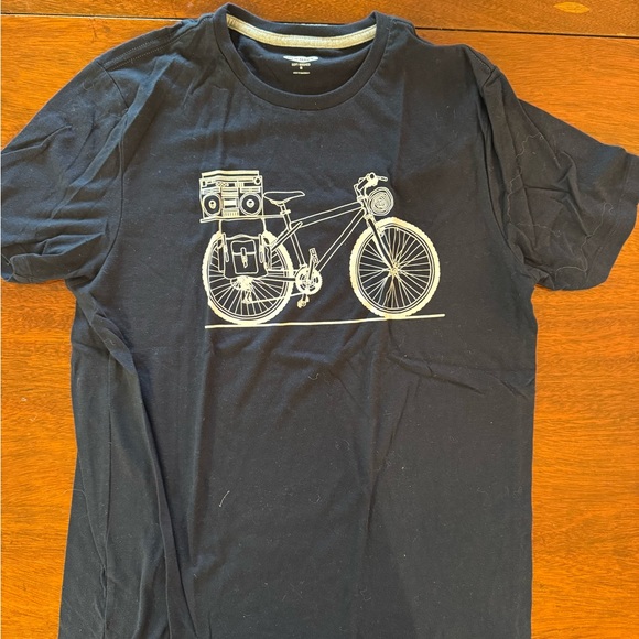 Men's Navy Graphic Bicycle T-Shirt - Picture 1 of 1